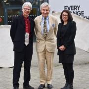 The launch of the new Heath and Wellbeing Institute at The University of Suffolk. Professor Colin Martin, clinical director, Lord Dennis Stevenson, patron of Suffolk MIND, Professor Valerie Gladwell, Director of the institute of health and wellbeing