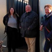 New composting toilets in Whitehouse park with (L-R): Cllr Tracy Grant, Cllr Colin Wright and Cllr Lucy Trenchard