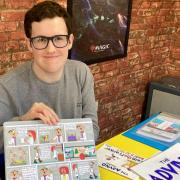Adam Cullen, known as Adv, with his comics.