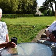 Customers enjoy a drink at the Sweet William's cafe in Chantry Park