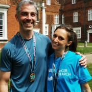 Lynne English and Dan Gartlan after successfully completing their marathon