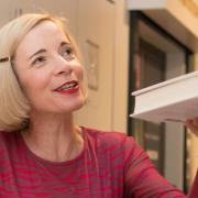 Lucy Worsley signing copies of her book, Agatha Christie: A Very Elusive Woman
