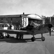 A WWII German Messerschmitt visiting the former RAF Martlesham in October 1964, nearly two decades after the conflict ended