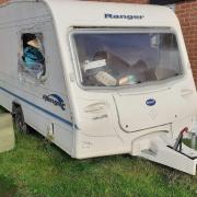 This caravan was found abandoned in Felixstowe filled with rubbish