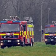 Three people have been evacuated from a home in Suffolk after a fire.