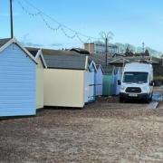 Beach huts and the seafront at Felixstowe were damaged during strong winds