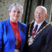 Barbara and Bill Quinton when he became major for a second time in 2014. Picture: Gregg Brown