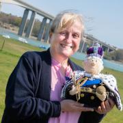 Lesley Page knitted King Charles that will soon go on the raffle, Charlotte Bond