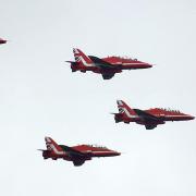 The iconic Red Arrows were spotted flying over Ipswich