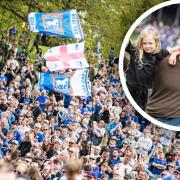 Fans gathered in their masses to celebrate Ipswich Town's promotion to the Championship