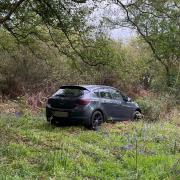 A car was abandoned in Wherstead Park, and is believed to have come from Essex
