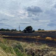 Crews were called to the blaze in Tuddenham at about 2pm