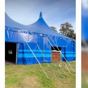 A huge blue tent has been pitched in Christchurch park in Ipswich ... but why?