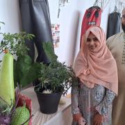 Shamima and Maruf Samy show off their winning produce.