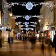 Christmas lights have gone up along the high street in Ipswich (file photo)