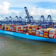 The Mumbai Maersk is the deepest ship ever to dock in Felixstowe