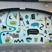 A new mural has gone up in Buttermarket Shopping Centre in Ipswich town centre