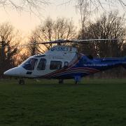 The air ambulance was seen in Alexandra Park in Ipswich
