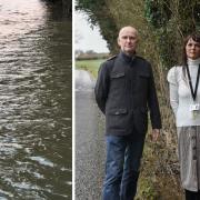 Flooding in Witnesham means that the staff at women's charity Talitha Koum the Hope Centre are often unable to get to work. Pictured: left, Gary Baker, Chair of Trustees, and right, Tina Prince, service manager.