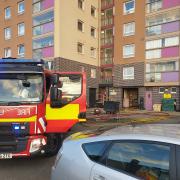 The blaze was found in the bin store area at Cumberland Towers on February 26