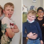 After their dad Luke was diagnosed with leukaemia for the third time, brothers Logan and Jake have been busy keeping his spirits high, and raising money for charity. Image: Kirsty Croakin