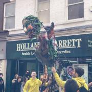 Eco the Sea Giant made his way through Ipswich on Saturday as part of the first Ipswich Weekender.