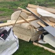 A large amount of rubbish was fly-tipped near Felixstowe
