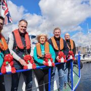 Monday saw the launch of the hotly anticipated Dragon Boat Race at the Ipswich Waterfront. L-R: Liam March of Brave Futures, Paul Ager from APB, Sandra Luca from Brave Futures, and Peter Wilson and Matthew White from the Corey Brothers.