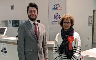 New ward councillor Roxanne Downes alongside Ipswich Labour parliamentary candidate Jack Abbott