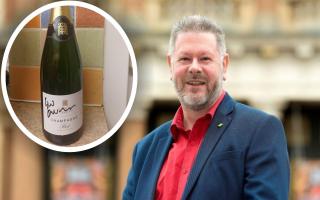 A bottle of champagne signed by Labour leader Keir Starmer is one of a number of items to go under the hammer at this year's Ipswich Mayor's Charity Ball. Credit: John Cook/Ipswich Labour Party
