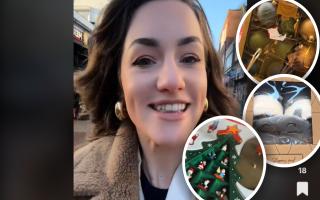 A TikTok influencer known as @themonicaway visited Ipswich to check what Christmas gifts can be found in local charity shops, @themonicaway