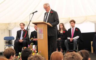 Henry Staunton at Ipswich School speech day in  2022.