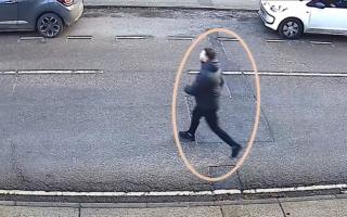 Alfie Hammett fleeing the scene of the attack in Ipswich
