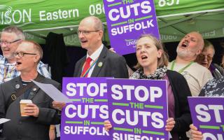 UNISON holds a demo outside Suffolk County Council office
